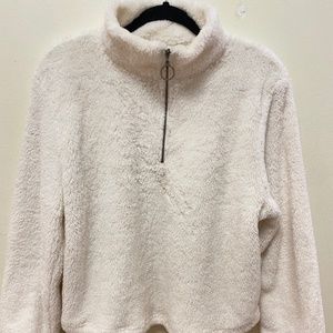 half zip fur pullover